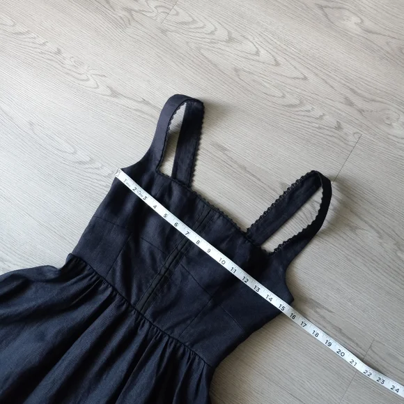 Reformation Tagliatelle Black Linen Midi Dress 6 - Picture 11 of 16